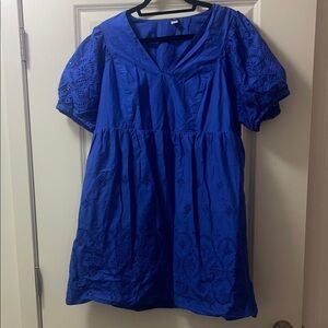 Blue Eyelet Women's Dress